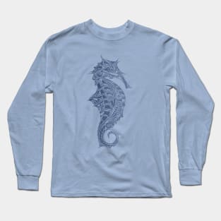 Blue Mosaic Seahorse Long Sleeve T-Shirt